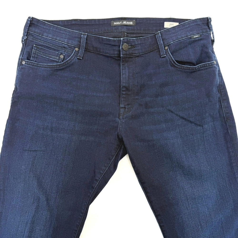 Mavi Jake Slim Leg Jeans‎ Mens Dark Wash Indigo Denim Pants